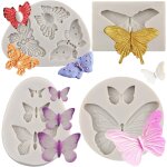 Ershi - lot de 4 moules en silicone en forme de papillon pour décoration de gâteau, pâte a sucre et pâte ... Ershi - lot de 4 moules en silicone en forme de papillon pour décoration de gâteau, pâte a sucre et pâte ...
