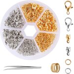 Ershi - lot de 462 fermoir bracelet, avec connecteurs d'anneaux ouverts, attache bracelet, perle creation, ... Ershi - lot de 462 fermoir bracelet, avec connecteurs d'anneaux ouverts, attache bracelet, perle creation, ...