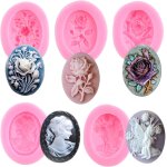 Ershi - lot de 5 moules en silicone en forme de came en forme de fleur de rose pour dcoration de gteaux, ...