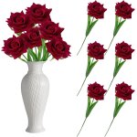 Ershi - lot de 6 bouquets de roses artificielles d'intrieur pour fte de mariage, dcoration de bureau ...