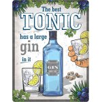 Eryi - plaque vintage gin and tonic, 30x40cm, ide de cadeau pour les amateurs de cocktails, en mtal, ...