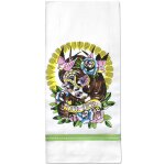 Essuie main rockabilly femme et hirondelles tattoo rockab