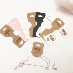 Etiquette de collier en papier kraft, mode, flamand rose / fleur, joli prsentoir de bijoux, accrocher ...