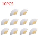 Eventail pliant en bambou blanc vierge pour pratique de la calligraphie, peinture, dessin, cadeau de ...