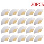 Eventail pliant en bambou pour pratique de la calligraphie a la main, papier blanc vierge, peinture, ...