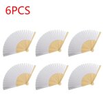 Eventail pliant en papier de bambou blanc vierge, pratique de la calligraphie a la main, peinture, dessin, ...