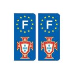 F fpf dor� portugal foot autocollant plaque - couleur : arrondis - angles : arrondis
