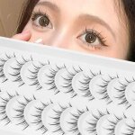 Faux - cils manga avec bande transparente, style cosplay japonais, style asiatique, aspect naturel, grappes ...
