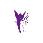 Fe clochette autocollant sticker adhsif vinyl logo - taille : 8 cm - couleur : violet