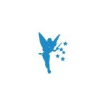 Fe clochette autocollant stickers bleue - taille : 8 cm - couleur : vert