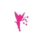 Fe clochette autocollant stickers rose - taille : 17 cm