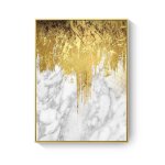 Feuille d'or r�tro europ�enne, texture de marbre abstraite, peinture sur toile, affiche d'art, autocollant ...