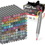 Feutre a alcool - 121 couleursmarqueurs a pinceau et ciseau, feutres a alcool pour professional dessin, ...