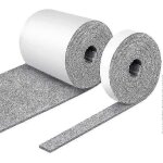 Feutre chaise patins ruban feutre gris autocollant epais 4mm 2 rouleaux bandes feutre
