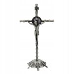 Figurine crucifix crucifix debout avec socle statue prière rétro argent Figurine crucifix crucifix debout avec socle statue prière rétro argent