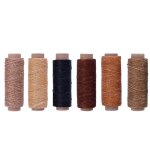 Fil a coudre cir� pour sac, 6 rouleaux de fil a coudre pour cuir, ligne de bricolage kaki blanc noir ...