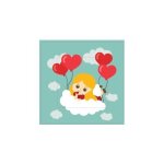 Fille avec ballon coeur sticker autocollant interrupteur Fille avec ballon coeur sticker autocollant interrupteur