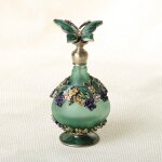 Flacon de parfum vintage en cristal vide rechargeable au beurre vert