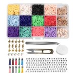 Flat round clay spacer beads loose spacer beads collier boucles d'oreilles