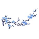 Fleur de prunier fleur floral applique coudre v�tements couture patches robe brod�e bricolage bleu royal ...