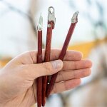Fleur rouge poire sculpture outils texture argile sculptures sculptes a la main dcoratif en acier inoxydable ...