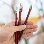 Fleur rouge poire sculpture outils texture argile sculptures sculptes a la main dcoratif en acier inoxydable ...