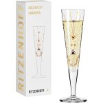 Flte a champagne 200 ml - srie goldnacht n 25 - pice de design noble avec de l'or vritable