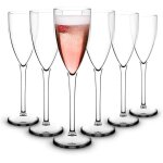 Fltes a champagne plastique suprieure incassables s 15cl, lot de 6