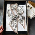 Foulard en ruban imprimé pour cheveux pour femmes, sac a cravate, foulard slim en soie, bandes florales, ... Foulard en ruban imprimé pour cheveux pour femmes, sac a cravate, foulard slim en soie, bandes florales, ...