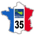 France 35 r�gion bretagne - 20x20cm - sticker / autocollant