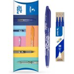 Frixion fr7 stylo roller effaable heat / friction pointe moyenne 0, 7 mm 1 stylo + 3 recharges bleu