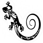 Gecko salamandre 9865 autocollant adhsif sticker - taille : 8 cm - couleur : vert