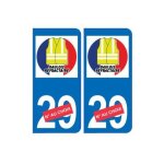 Gilet jaune numro au choix gaulois sticker autocollant plaque immatriculation auto logo 23 - couleur ...
