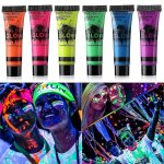 Glow in dark face body paint uv blacklight néon fluorescent 0. 34oz ensemble de 6 tubes Glow in dark face body paint uv blacklight néon fluorescent 0. 34oz ensemble de 6 tubes