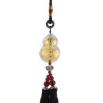 Gourde pendentif vintage style chinois noir pompon voiture porte - bonheur suspendu ornament l