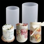 Grand 6, 6 * 10, 3 cm, petit 5, 6 * 8, 8 cm lot de 2 moules a bougies en silicone pour la fabrication ...