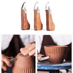 Grand couteau blanc a tte unique, outils en cramique de poterie, outil de grattage de texture de sculpture ...