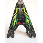 Guitare miniature esp  green hotrod flame  de james hetfield metallica