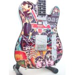 Guitare miniature de style telecaster en hommage au groupe oasis