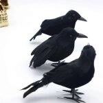 Halloween dcorations raliste corbeau noir corneille a plumes pour halloween dcorations oiseaux
