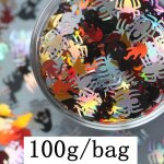 Halloween paillettes mixtes orange citrouille chauve - souris fantme blanc pour festival maquillage ...