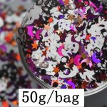 Halloween paillettes mixtes orange citrouille chauve - souris fantme blanc pour festival maquillage ...