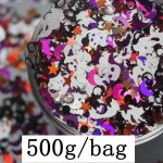 Halloween paillettes mixtes orange citrouille chauve - souris fantme blanc pour festival maquillage ...