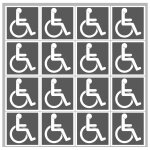 Handicap moteur gris - 16 stickers de 5cm - sticker / autocollant