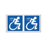 Handisport sport adapt� fauteuil - 2 stickers de 10cm - sticker / autocollant