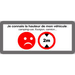 Hauteur de passage de v�hicule 2m non - 9x4cm - sticker / autocollant