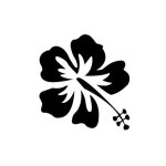 Hibiscus fleur hawaienne autocollant sticker logo 1 - taille : 11, 5 x 10, 5 cm - couleur : noir