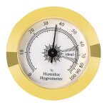 Hygromtre analogique rond pour cigares, humidificateur, bote a guitare, diamtre 50mm, or