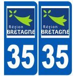 Immatriculation 35 r�gion bretagne - sticker / autocollant