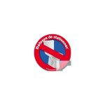 Interdiction de stationner au wc (10x10cm) - sticker / autocollant